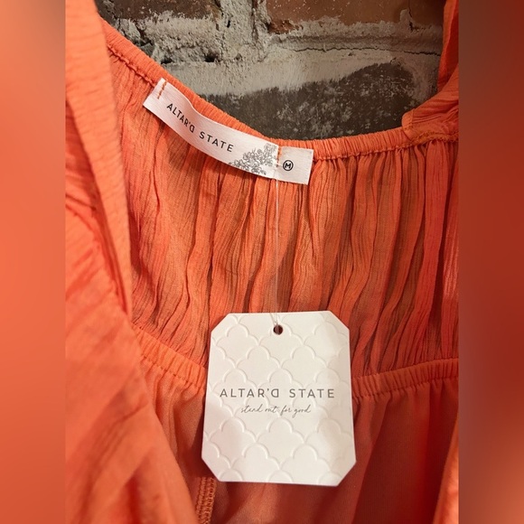 Altar’d State Creamsicle Ruffled Sleeveless Dress Size M - Picture 6 of 9